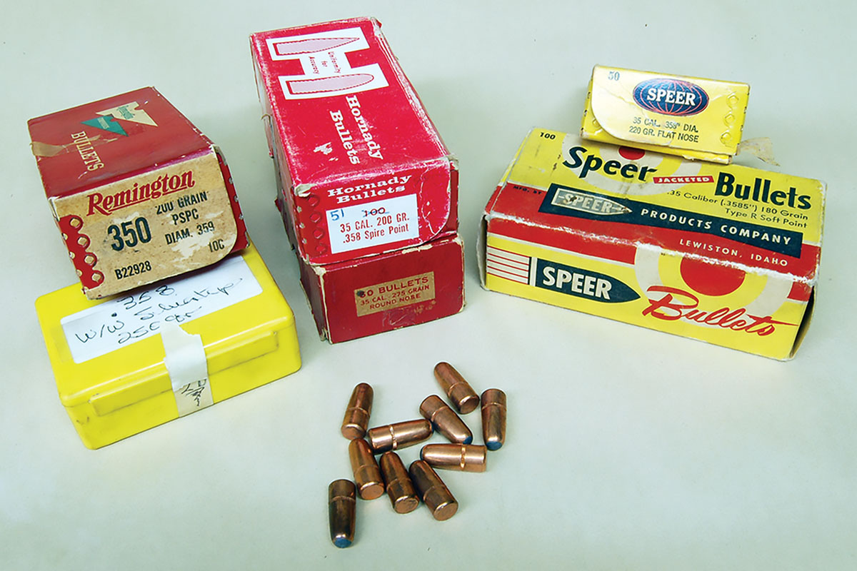 Gun shows are a good place to find old .35-caliber bullets to use in practice loads as it seems like there is little demand for them today, especially out west.